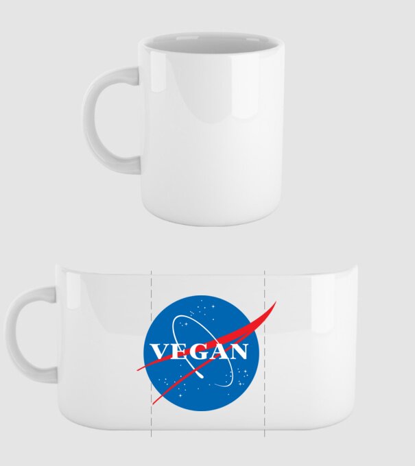 vegan nasa model alb pe tricou
