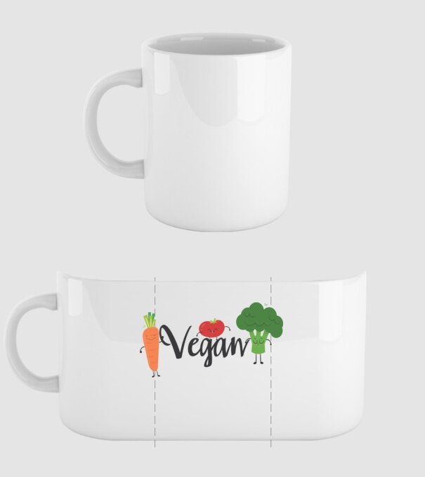 Vegan veggies model alb pe tricou