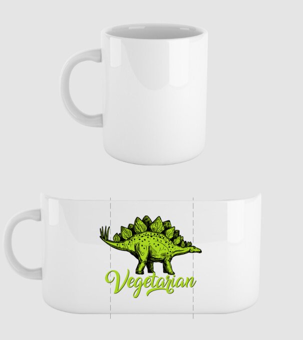 Vegetarian model alb pe tricou