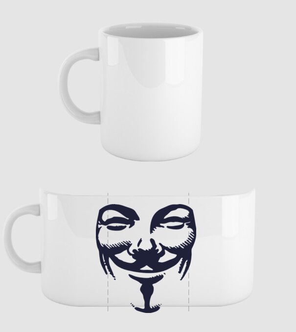 vendetta mask model alb pe tricou