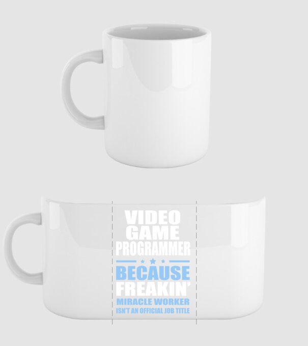 Video game Programmer model alb pe tricou