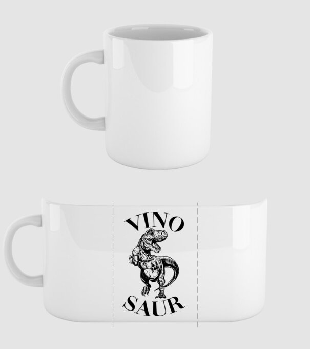 Vinosaur model alb pe tricou