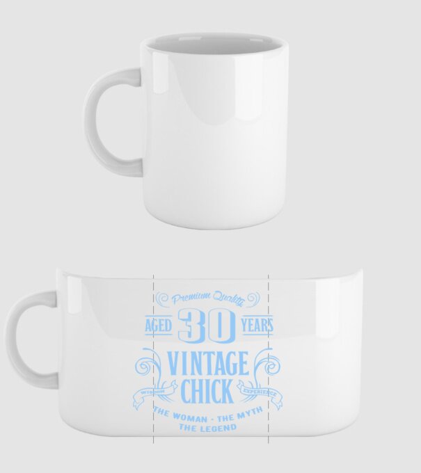 Vintage chick - 30 model alb pe tricou