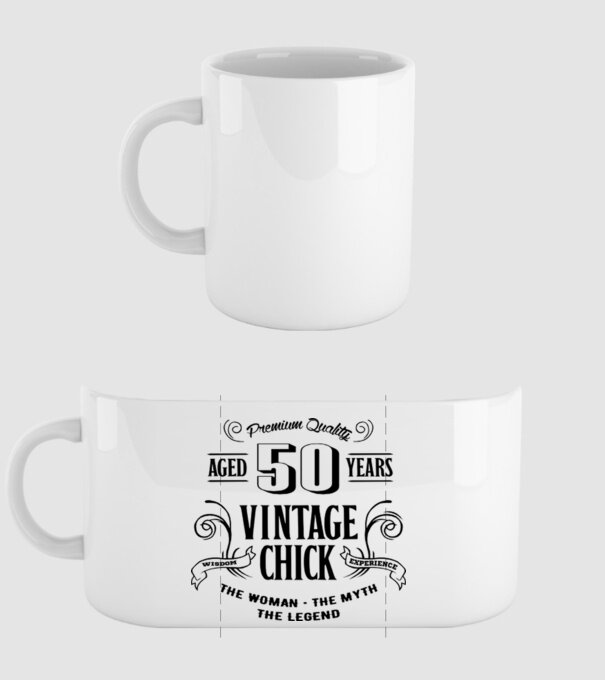 Vintage chick - 50 model alb pe tricou
