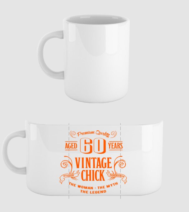 Vintage chick - 60 model alb pe tricou