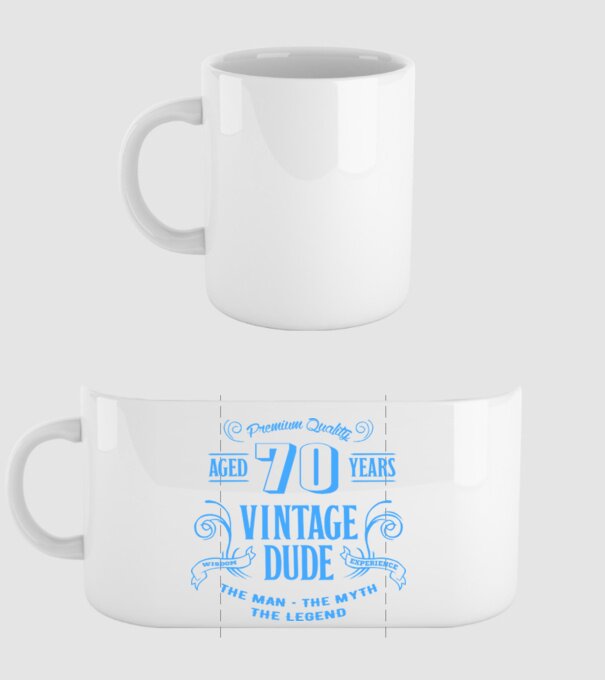 Vintage Dude - 70 model alb pe tricou