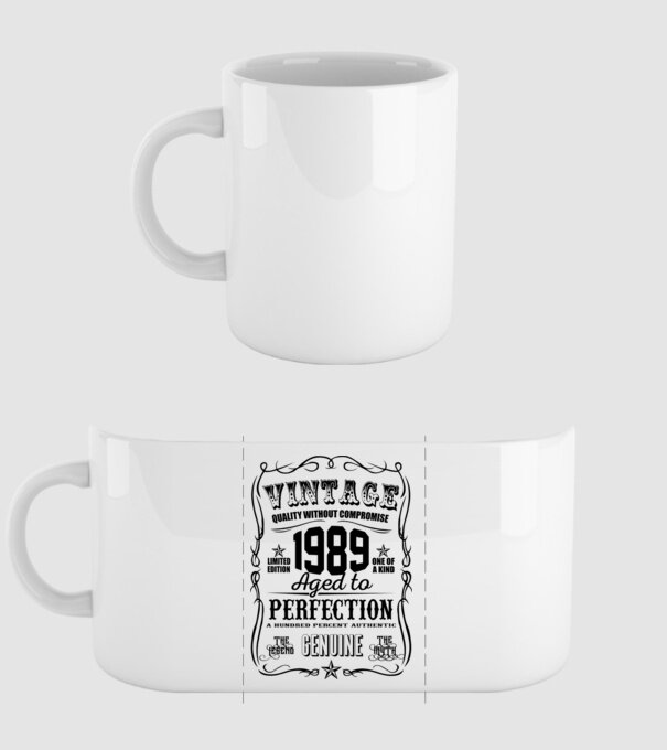 Vintage perfection 1989 model alb pe tricou