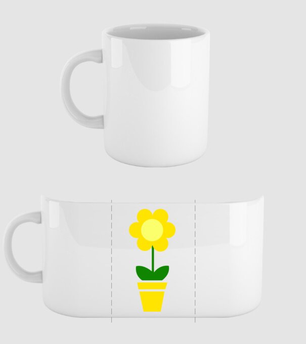 Flower model alb pe tricou