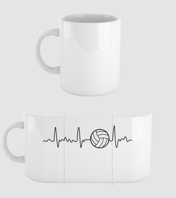 Volleyball heartbeat model alb pe tricou