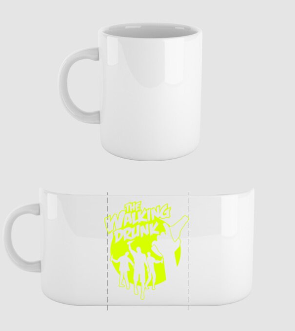Walking Drunk model alb pe tricou