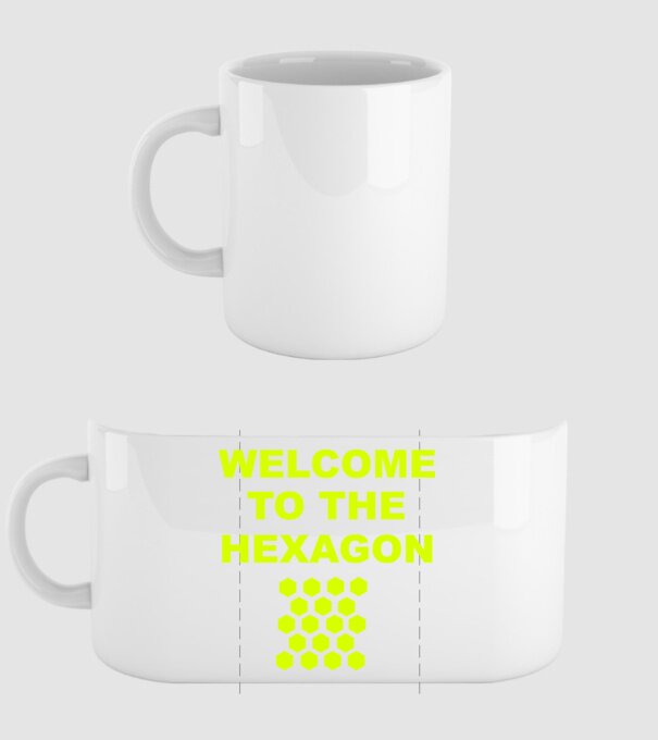 Welcome to the hexagon model alb pe tricou
