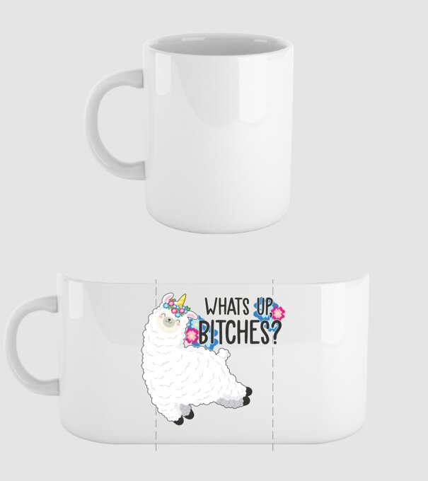 Whatsup bitches model alb pe tricou