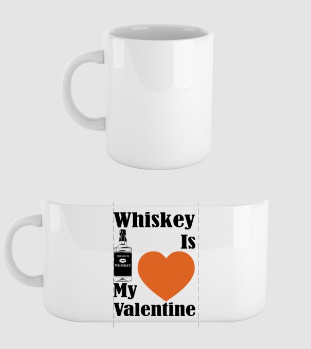 Whiskey Valentine model alb pe tricou