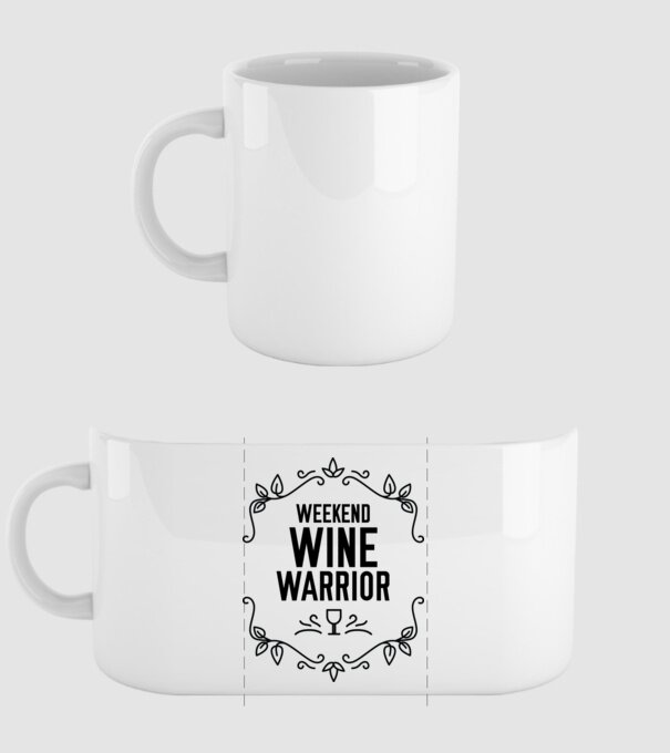 Wine tasting team Weekend Wine Warrior model alb pe tricou