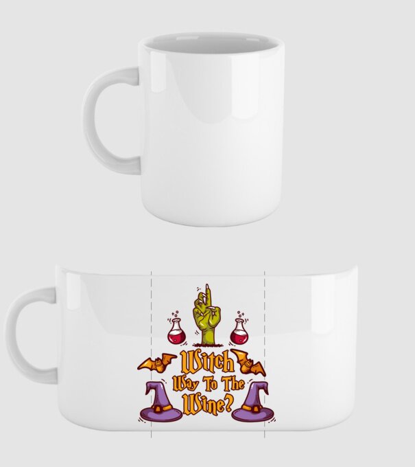 Witch way to the wine model alb pe tricou