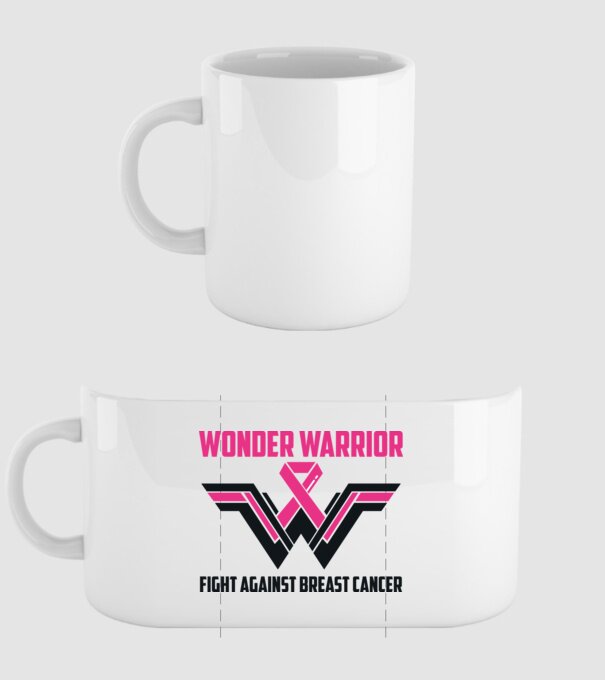 WONDER WARRIOR model alb pe tricou