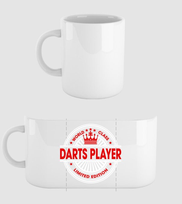 World class DARTS model alb pe tricou