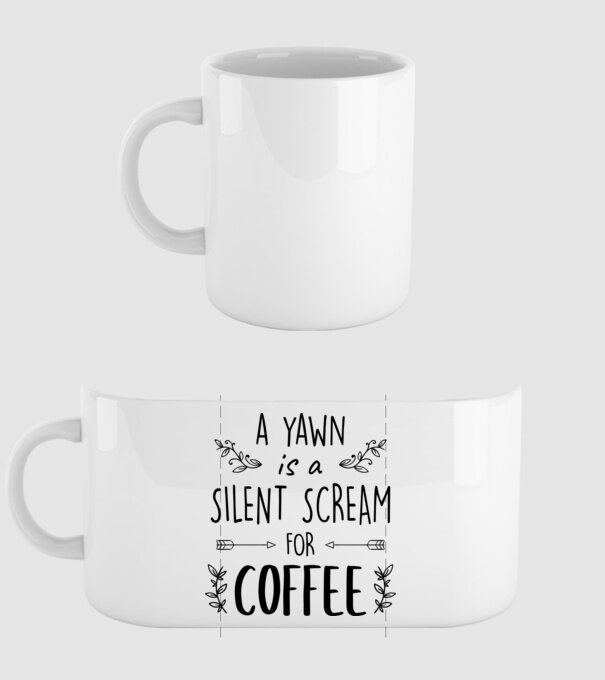Yawn is a silent scream model alb pe tricou