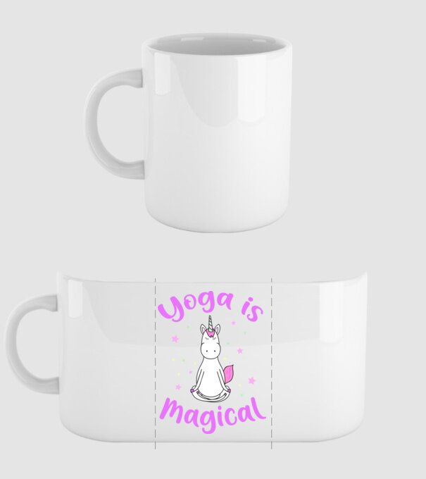 yoga is magical model alb pe tricou
