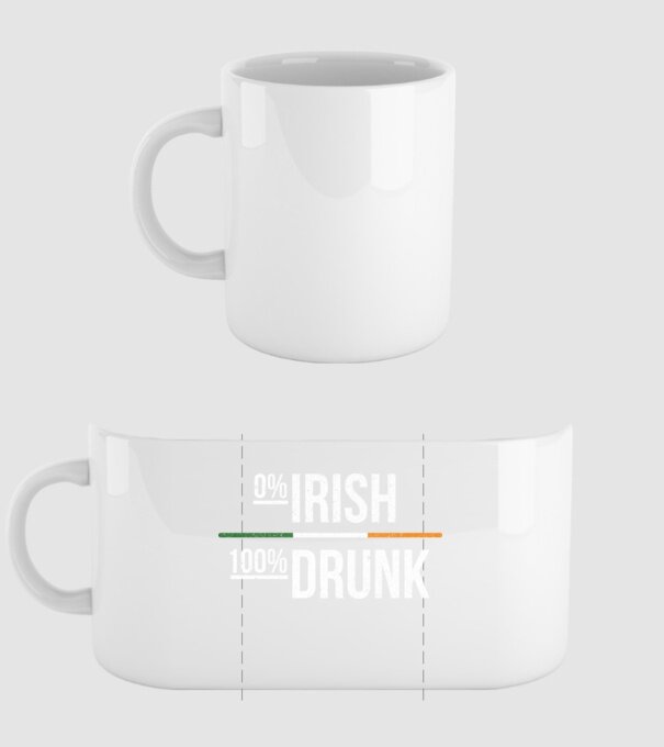 Zero irish model alb pe tricou