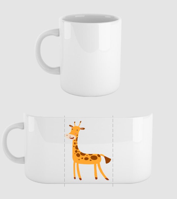 Girafă drăguță model alb pe tricou