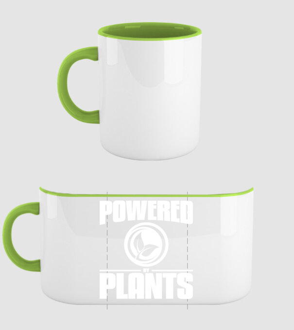 powered_by_plants model verde pe tricou