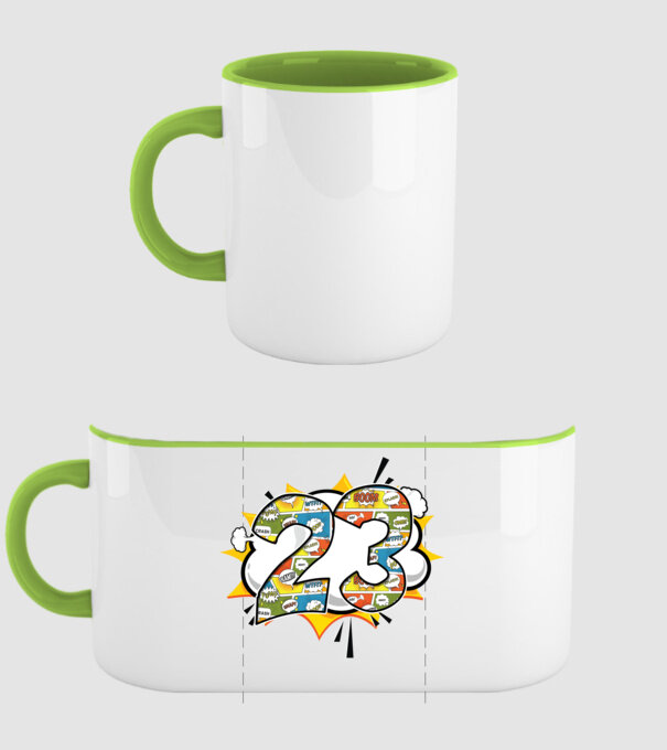 Birthday Comic Number 23 model verde pe tricou