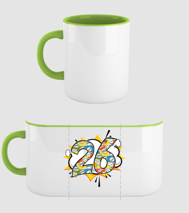 Birthday Comic Number 26 model verde pe tricou