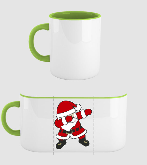Dabbing Santa model verde pe tricou