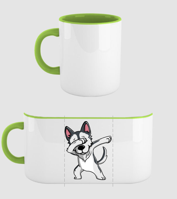 Husky DAB model verde pe tricou