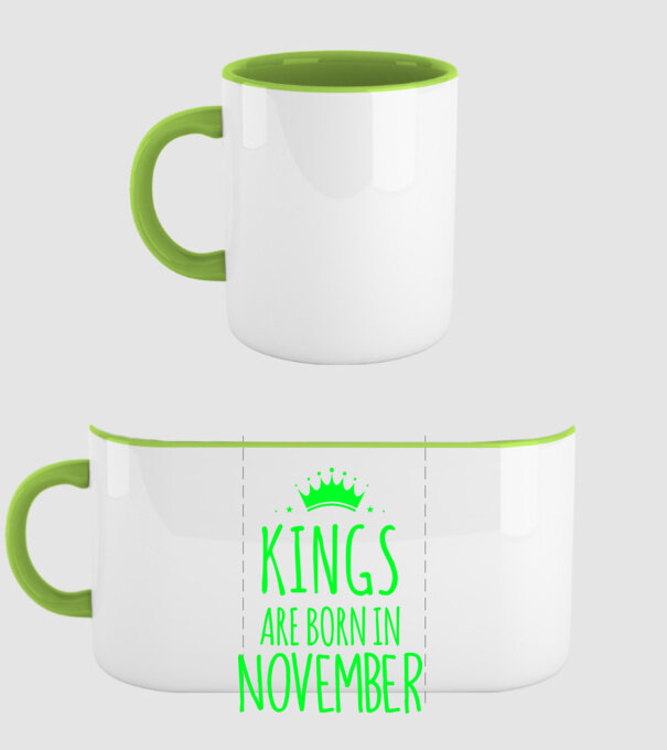 Kings are born in - November model verde pe tricou