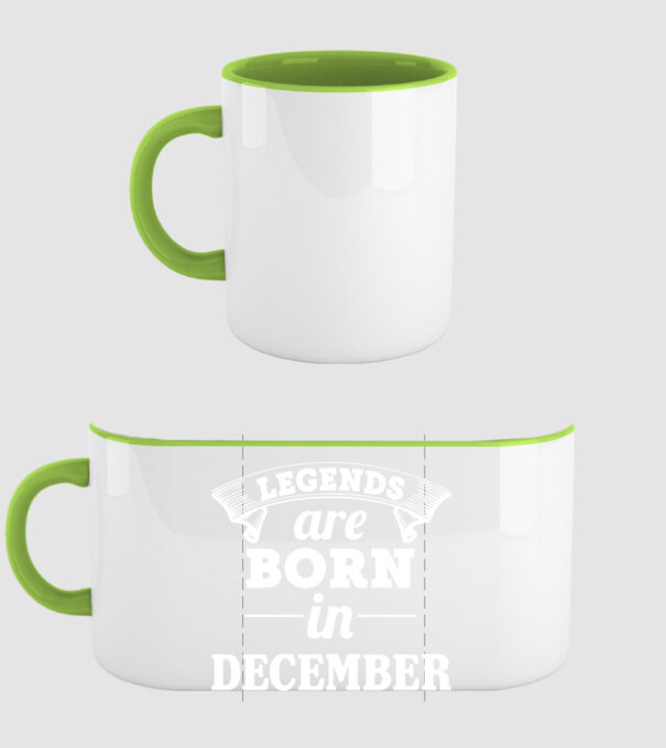 Legends are born in December model verde pe tricou