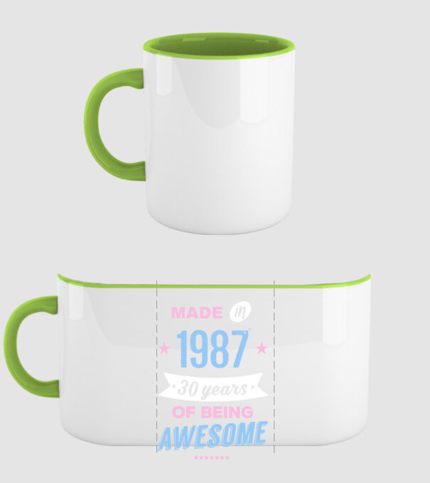 Made in - 1987 model verde pe tricou