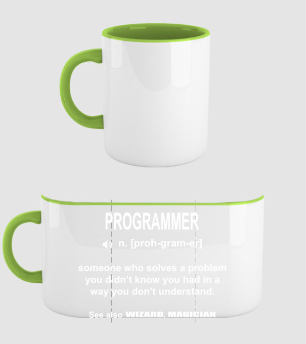 Programmer model verde pe tricou