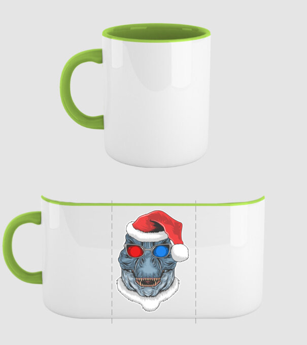 Santasaurus Rex model verde pe tricou