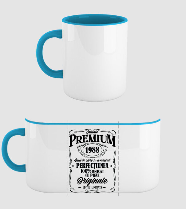calitate premium -1988 - anul în care s-a născut - perfecțiunea - 100% unicat, cu piese originale, ediție limitată model albastru deschis pe tricou