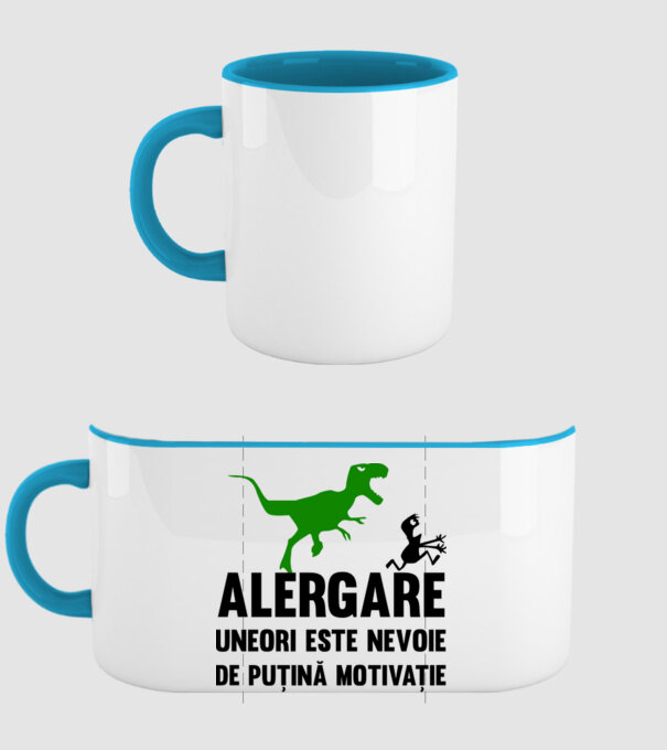 Alergare - uneori este nevoie de puțină motivație model albastru deschis pe tricou