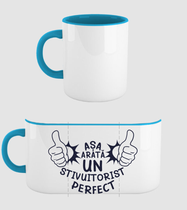 Așa arată un STIVUITORIST perfect model albastru deschis pe tricou