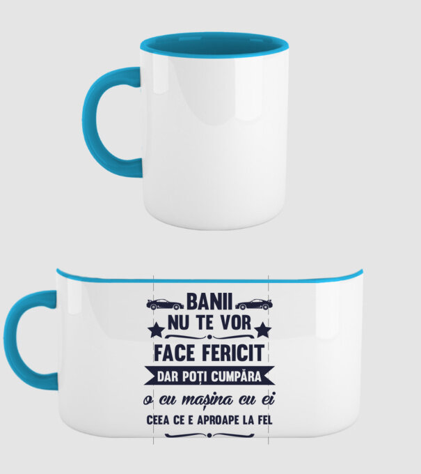 Banii nu te vor face fericit, dar poți cumpăra o cu mașina cu ei, ceea ce e aproape la fel model albastru deschis pe tricou