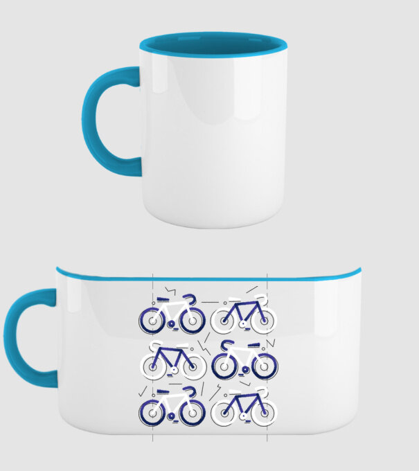 Bikes model albastru deschis pe tricou