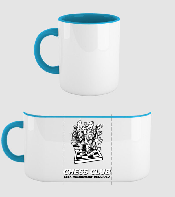 chess club model albastru deschis pe tricou