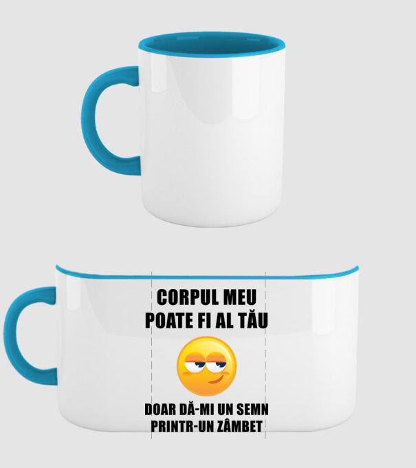 corpul meu poate fi al tău, doar dă-mi un semn printr-un zâmbet model albastru deschis pe tricou