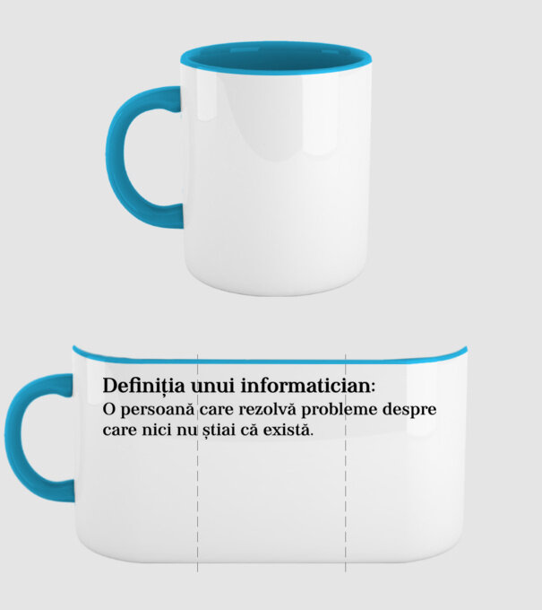definiția unui informatician: o persoană care rezolvă probleme despre care nici nu știai că există. model albastru deschis pe tricou