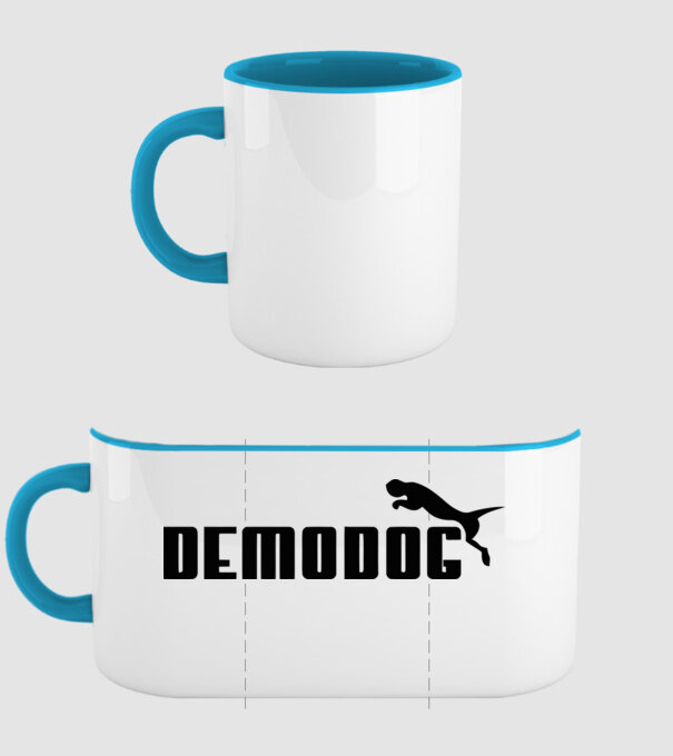 demodog logo black model albastru deschis pe tricou