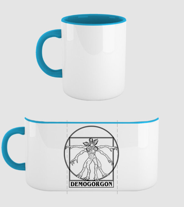 demogorgon da vinci model albastru deschis pe tricou