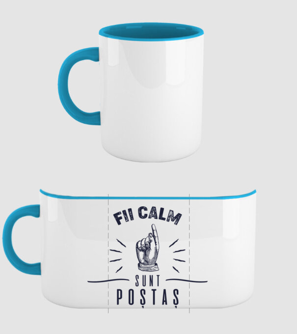 Fii calm, sunt poștaș model albastru deschis pe tricou