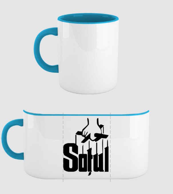 Soțul model albastru deschis pe tricou