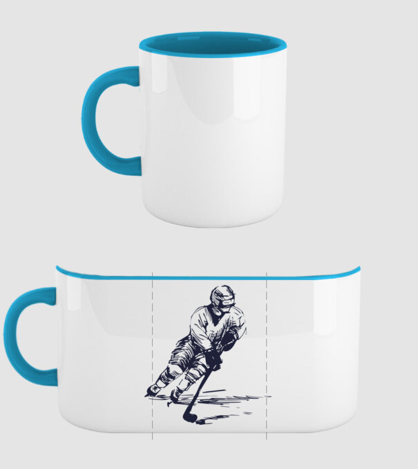 Hockey player model albastru deschis pe tricou