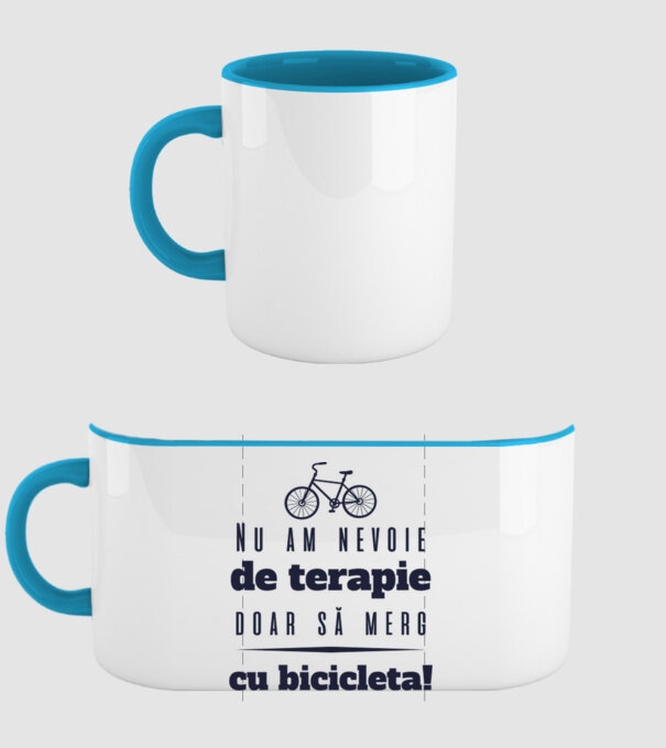 nu am nevoie de terapie, doar să merg cu bicicleta model albastru deschis pe tricou