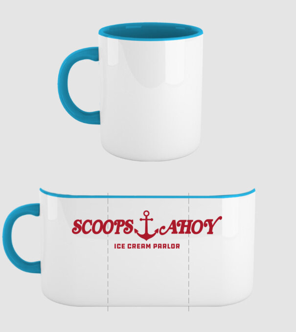 scoops and ahoy stranger things model albastru deschis pe tricou